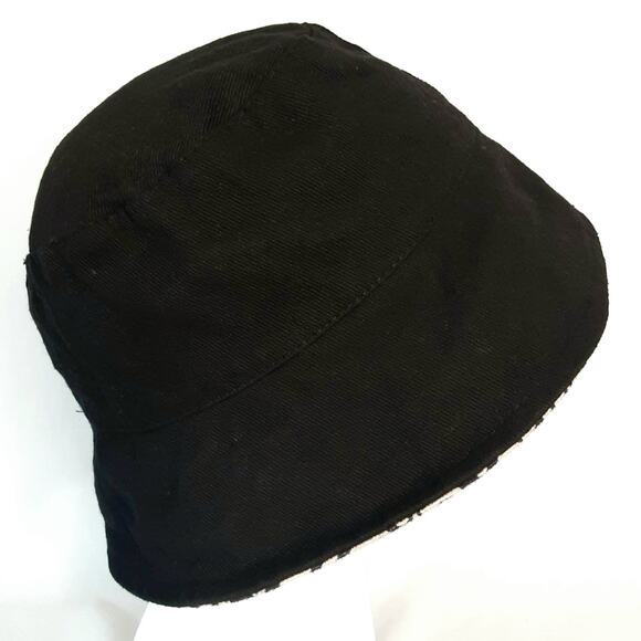 Reversible Bucket Hat One Size Black Flip Side Beige Black Abstract Print - Picture 5 of 11